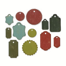 Gift Tag Labels 12 Piece Metal Cutting Die Set Cardmaking Scrapbooking Mini Tag