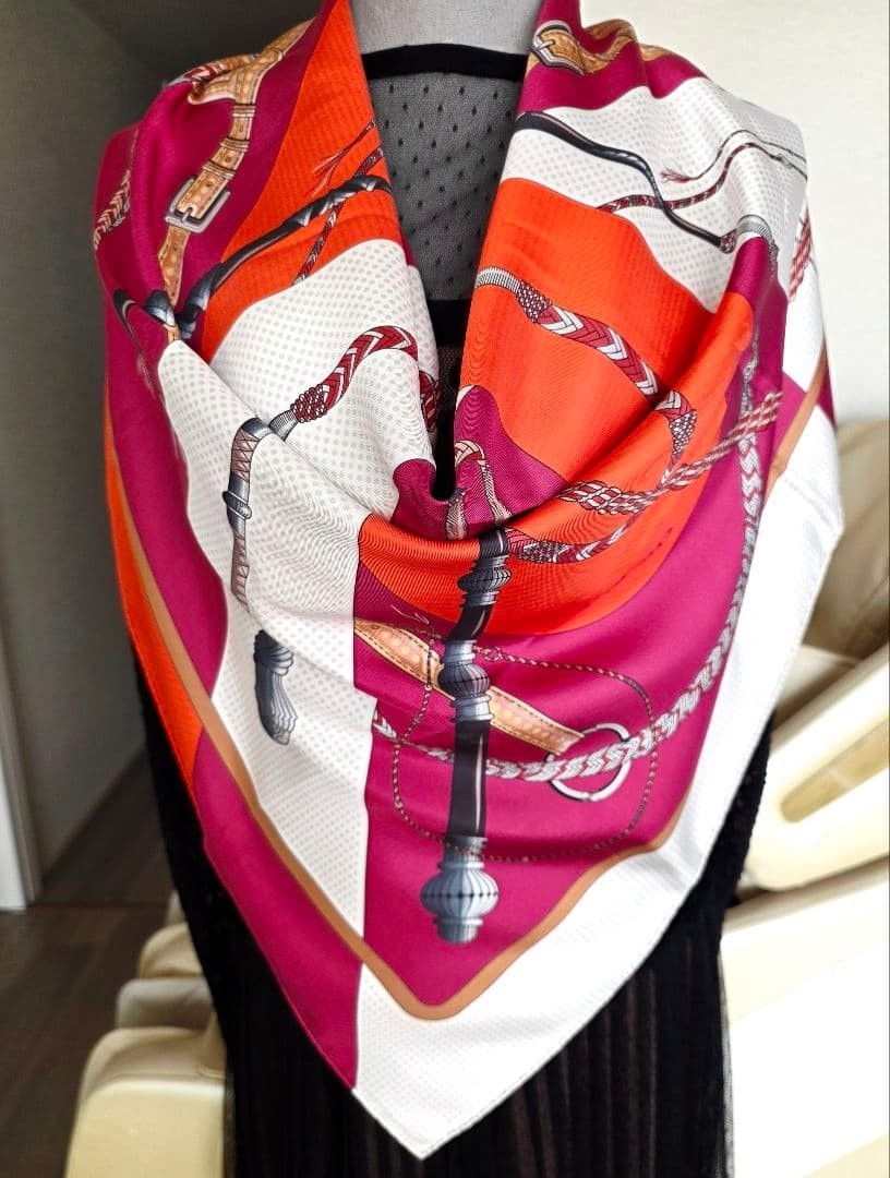 HERMES Silk Scarf Carré 90 CLIC CLAC Double Face … - image 15