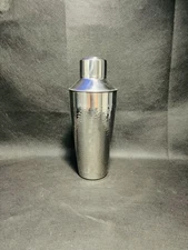 9.5" Hammered Stainless Steel Cocktail Shaker with Stainer Excellent Condition