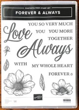 Stampin Up Forever Always Cling Stamp Set Always Cut Emboss Dies Floral Love