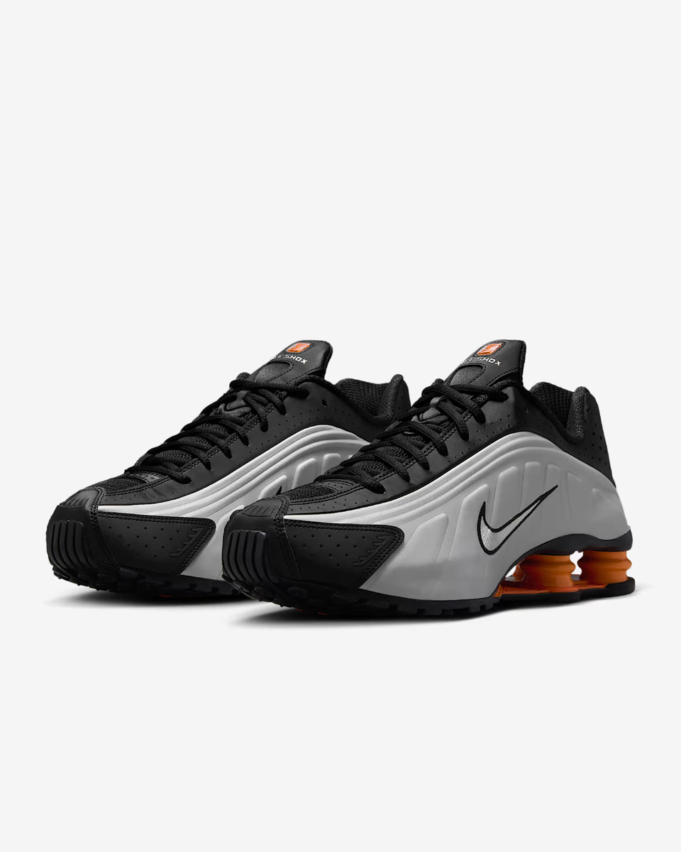 Nike Shox R4 HQ1988-003 Black Bright Mandarin Men's Size US3-18