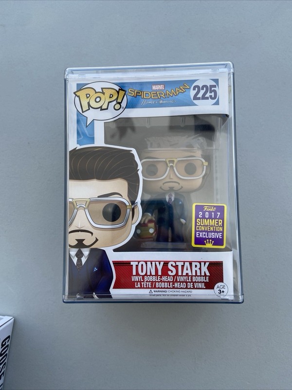 SDCC 2017 Funko Pop! Marvel #225 TONY STARK Limited w/ Protective Case