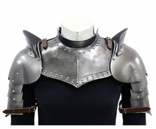 Medieval Armor Gorget Set with Pauldrons | Knight Shoulder Guard for Adults | Un