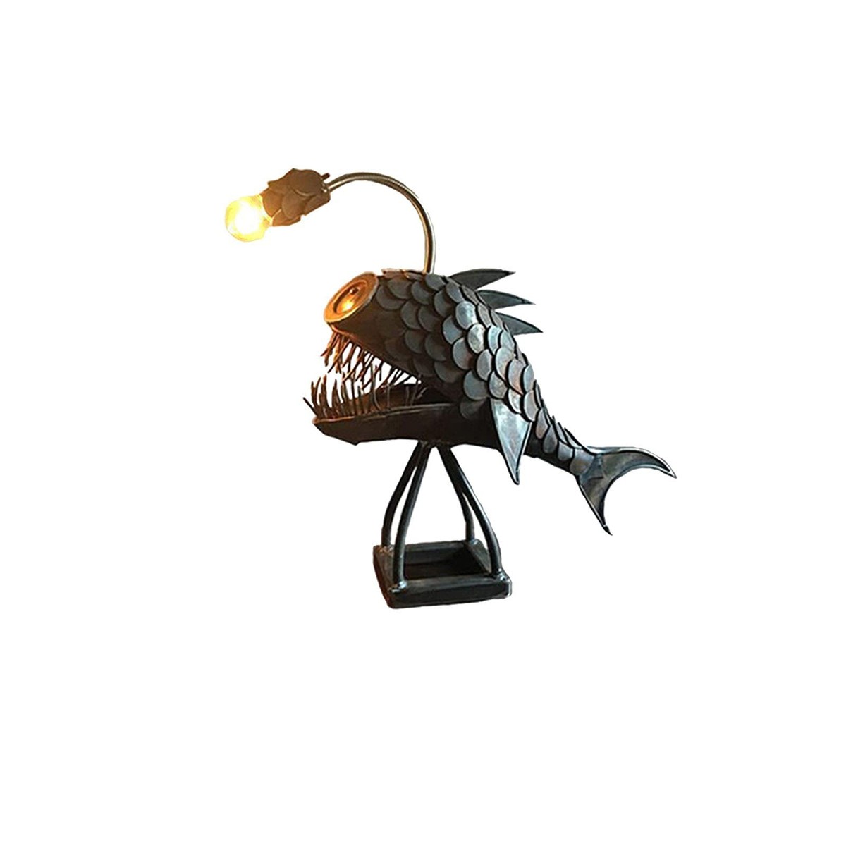 Steampunk Angler LED Night Light Vintage Iron Fish Desk Ornament Decor | eBay Steampunk Angler LED Night Light Vintage Iron Fish Desk Ornament Decor | eBay