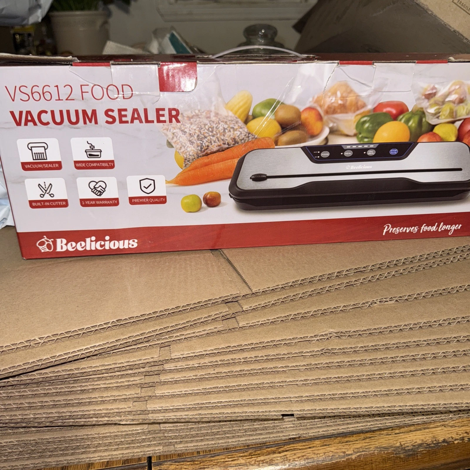 Vacuum Sealer Machine VS6612, -80Kpa Powerful Food Sealer Built-in Cutter USA
Opens in a new window