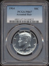 1964 Kennedy Half Dollar PCGS PR67 - Accented Hair