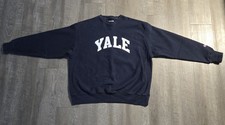Vintage 90s Yale Champion Reverse Weave Mens XL Navy Blue Sweatshirt Rare