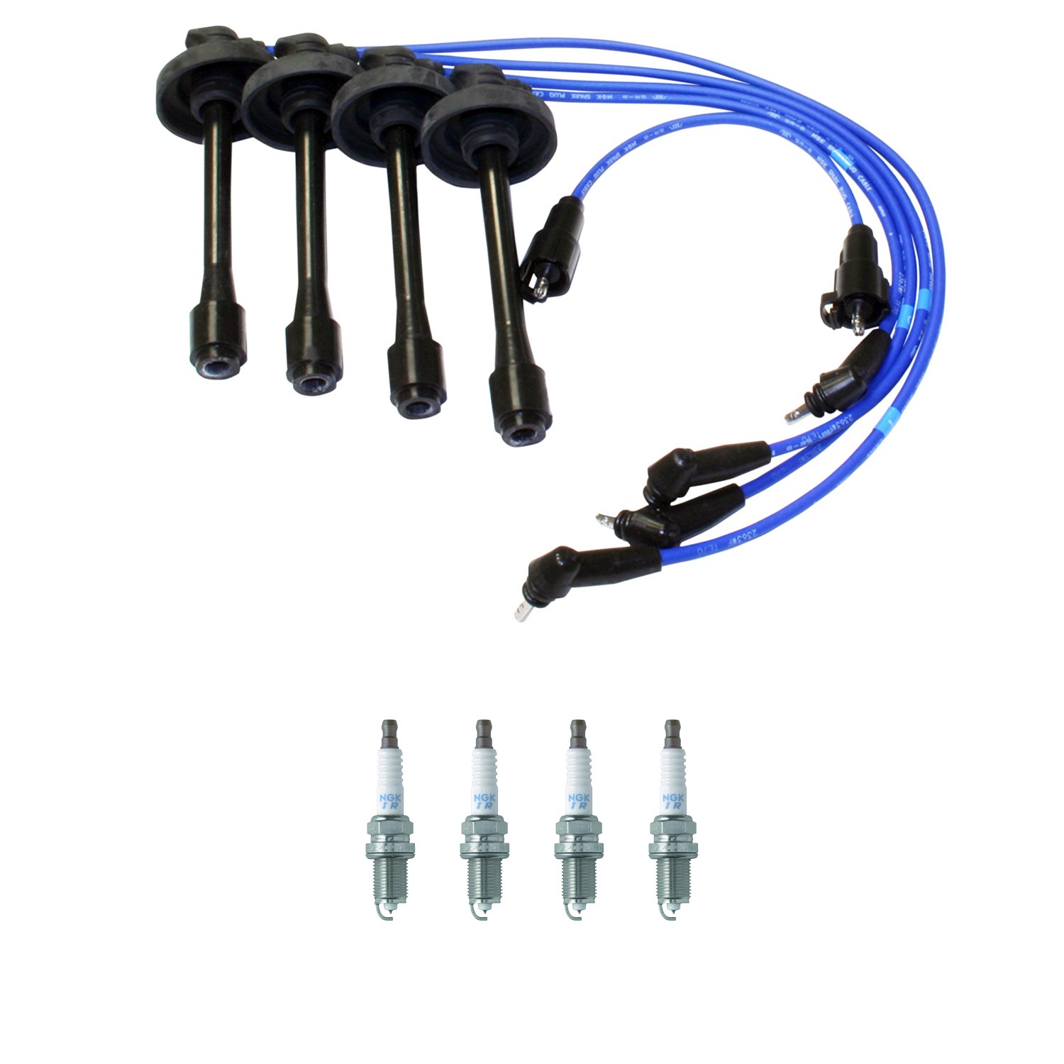 NGK 5mm Wire Set 4 Iridium Spark Plug Kit For Toyota MR2 5S-FE RWD Coupe 2.2 L4