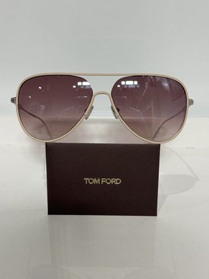 Tom Ford Jessie-02 TF1016 18Z Tan Leather trimming Aviator Pink Sunglasses