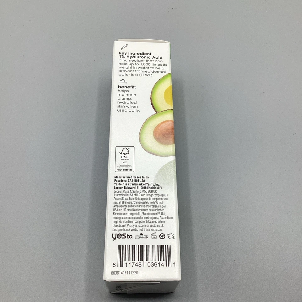 Suero de ácido hialurónico sin fragancia Yes To Aguacate - 0,95 fl oz Foto 3 de 4