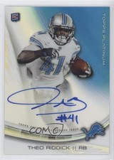 2013 Topps Platinum Auto Rookie Refractors Theo Riddick #A-TR Auto 1be