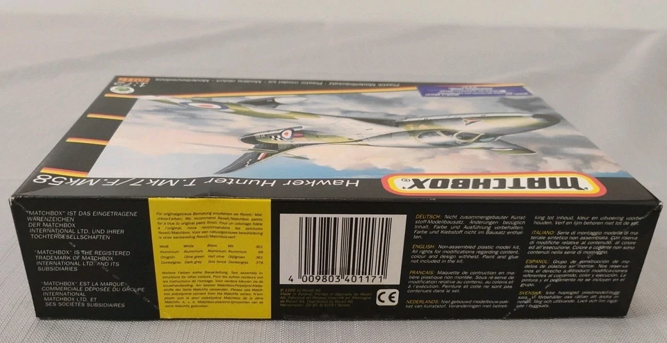 Matchbox 40117 Hawker Hunter T.Mk7/F.Mk58 1/72 model kit (B185) - Image 4 of 4