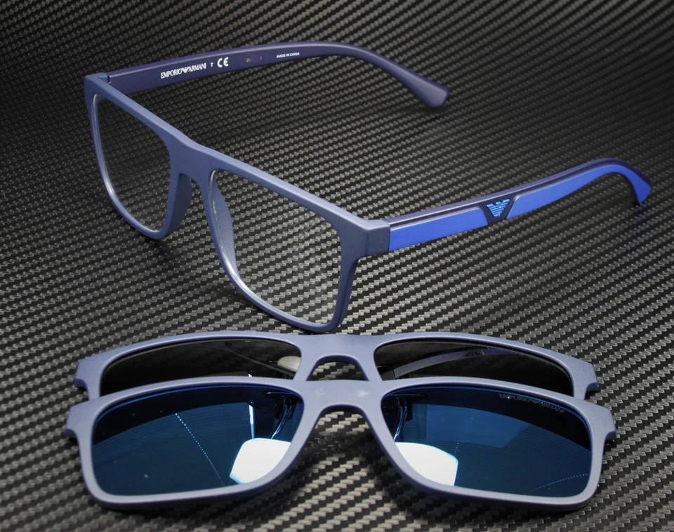 Матовые темно-синие прозрачные мужские солнцезащитные очки EMPORIO ARMANI EA4115 57591W 54 мм - Изображение 2 из 4