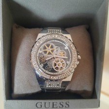 GUESS GW0302L1 Women's Silver Stainless Steel Quartz Bracelet Watch, Boxed