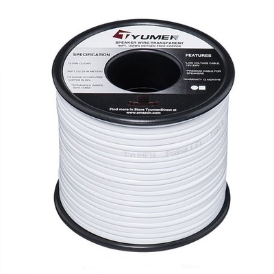 18 AWG Gauge 2 Conductor Stranded 40 FT Roll Speaker Zip Wire Car Home Audio ...