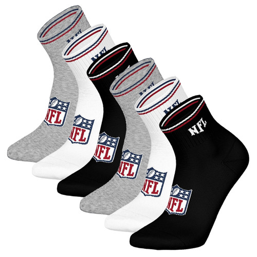NFL Unisex Quarter-Socks, Confezione da 6 - NFL Shield Quarter Socks, Logo, Striscia... - Foto 4 di 19