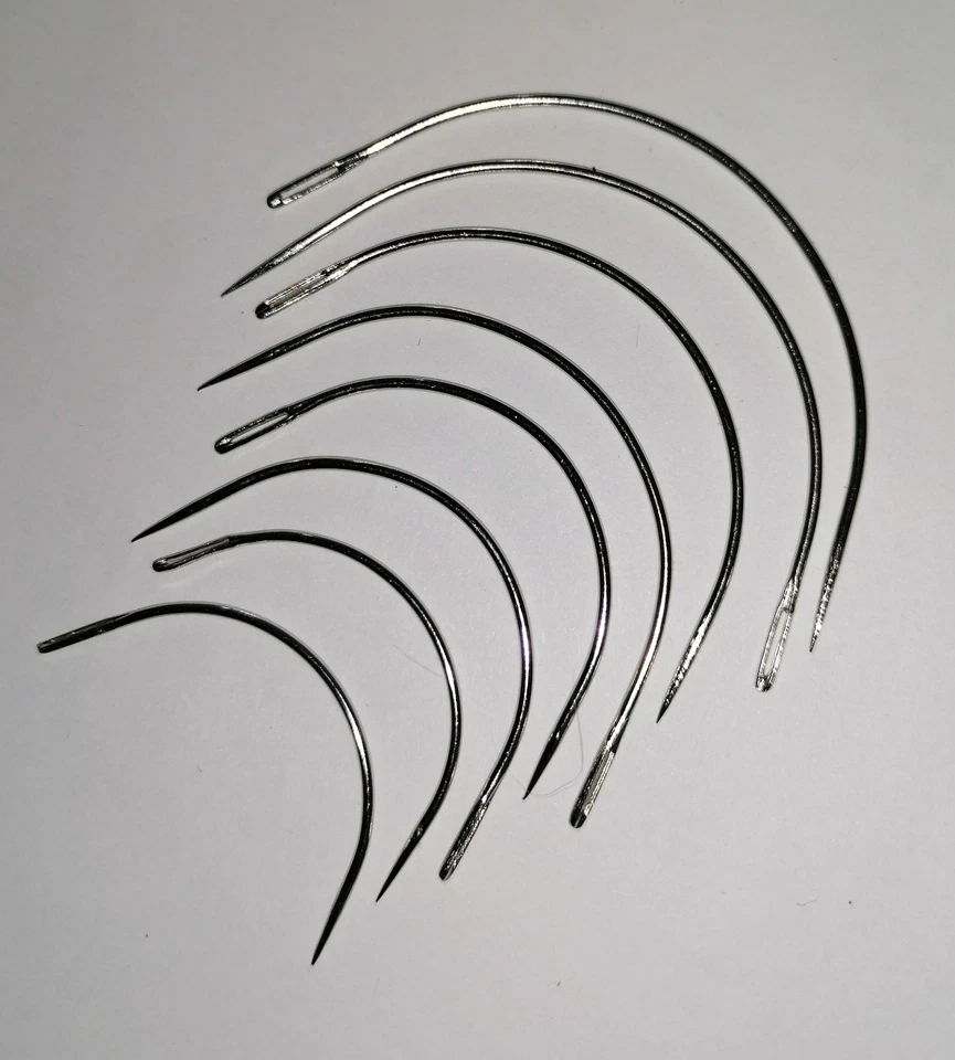 4 gebogene Sattlernadeln Nadeln Polsternadeln  Nähnadeln Leder NEU - Bild 3 von 4