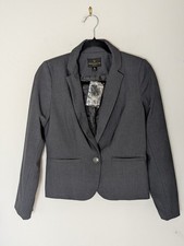 NWT Worthington Women s Blazer Admiral Grey Size PS Career single button