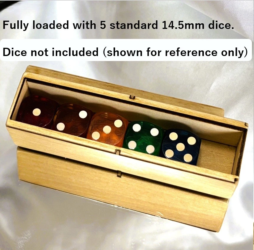 Artful Backgammon Cubes Original Dice Case - Natural - Holds 5 dice (14.5-16mm) - Image 4 of 4