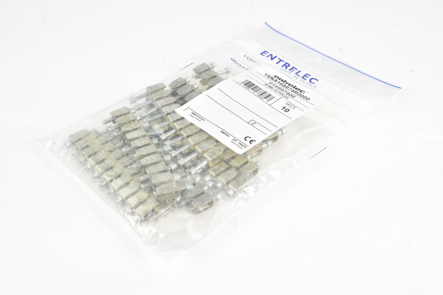 ABB 1SNA168974R0000, BJM8-10 POLES, Entrelec Jumper Bar, (1PU=10Pcs.)
