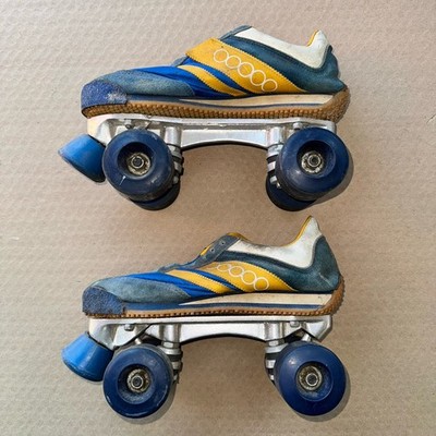 Vintage Rare Blue Yellow Roller Skates Bel-Mar By Bata Low Top Shoe
