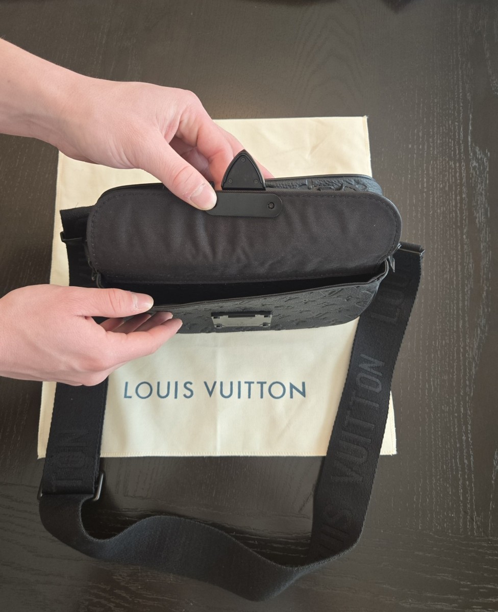Louis Vuitton S Lock Messenger Crossbody Black Monogram Embossed