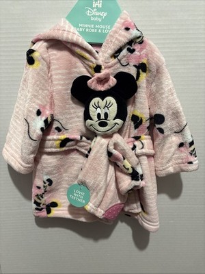 Disney Baby MINNIE Mouse Bath Robe WITH TEETHER TOY NWT ( Bin16