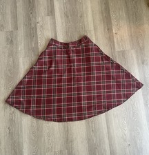 Unique Vintage Red Plaid A-Line Skirt Retro Pinup Style M 8-10
