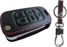 Leather Key Fob Case Cover Compatible with Camaro Cruze Equinox Impala Malibu