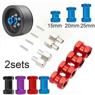 2Set 15/20/25mm Extension Offset Wheel Hub Hex Drive Adaptor For 1/10 RC Crawler