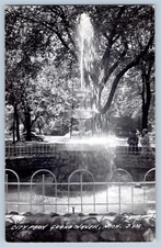 Grand Haven Michigan City Park Water Fountain Real Photo Postcard RPPC 1930-50