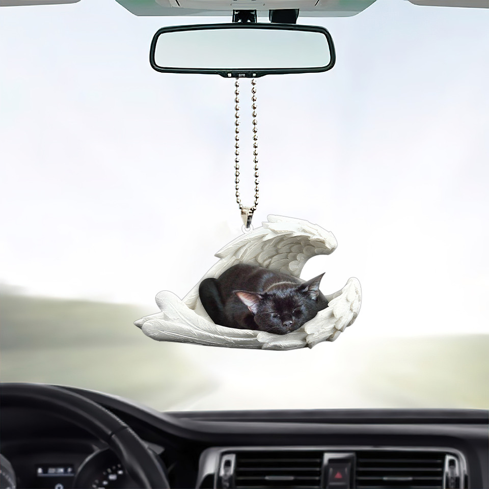 Bombay Cat Sleeping Angel Wings Car Ornament, Bombay Cat Christmas