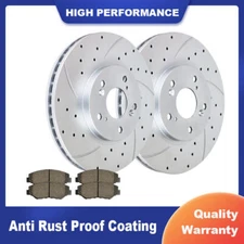 Front Slotted Rotors and Brake Pads for Honda Accord TSX Acura Disc Brakes Kits