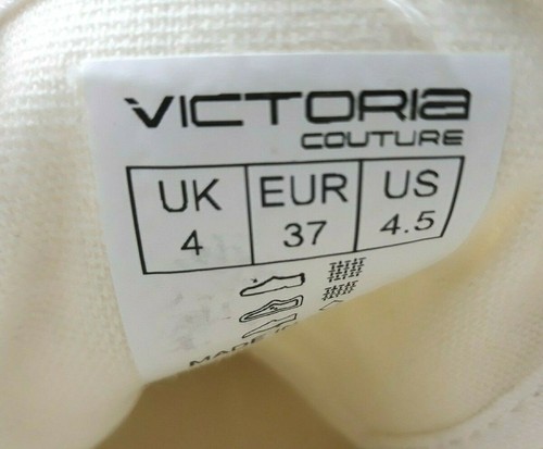 Victoria Couture Rose Fantaisie Chaussures en Toile Femme EUR 37 UK 4 Blanc - Imagen 8 de 9