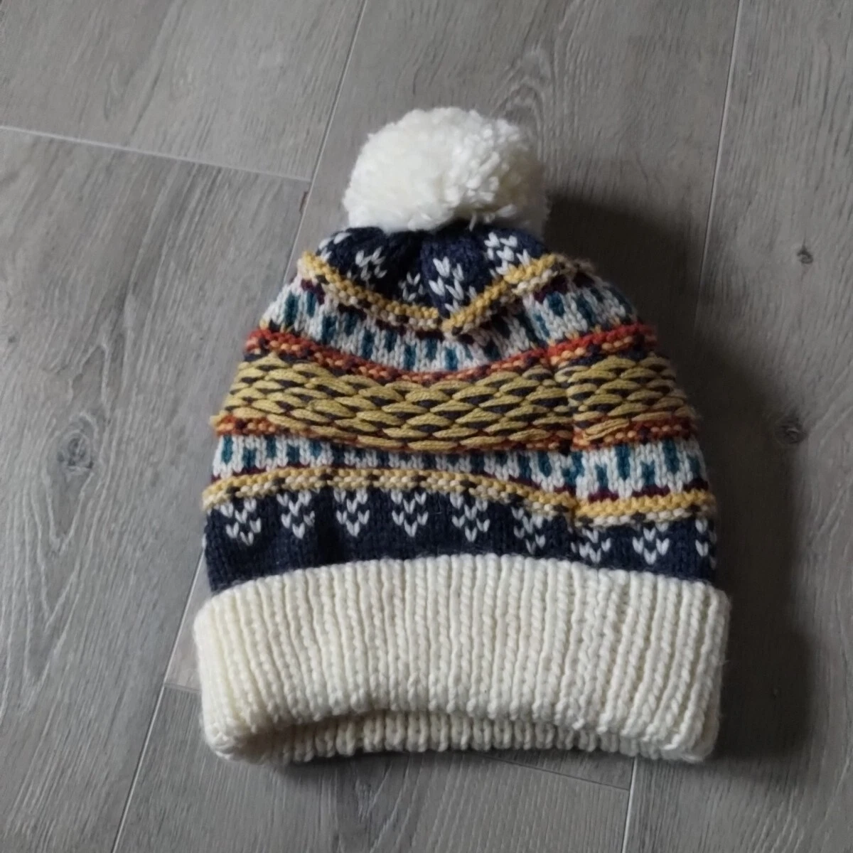 burton knit winter hat ski snowboard fair isle pom warm 