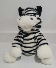 FAO SCHWARZ Sitting Zebra Black  White 11" Plush