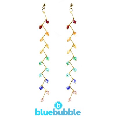 bluebubble CHAKRA Rainbow Waterfall Earrings Healing Energy Tantra Spirit Power