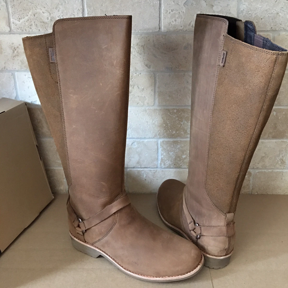 TEVA DE DOS BISON WATERPROOF LEATHER TALL BOOTS SIZE US WOMEN | eBay