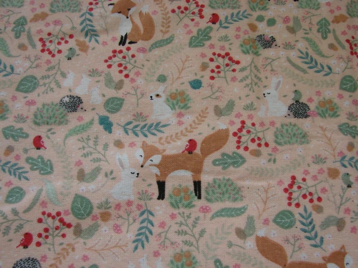 Forest Friends Pink Flannelette Fitted Cot Sheet Handmade