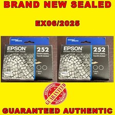 Epson 252 Standard Capacity Black Ink Cartridges EX06/2025 2PK AUTHENTIC