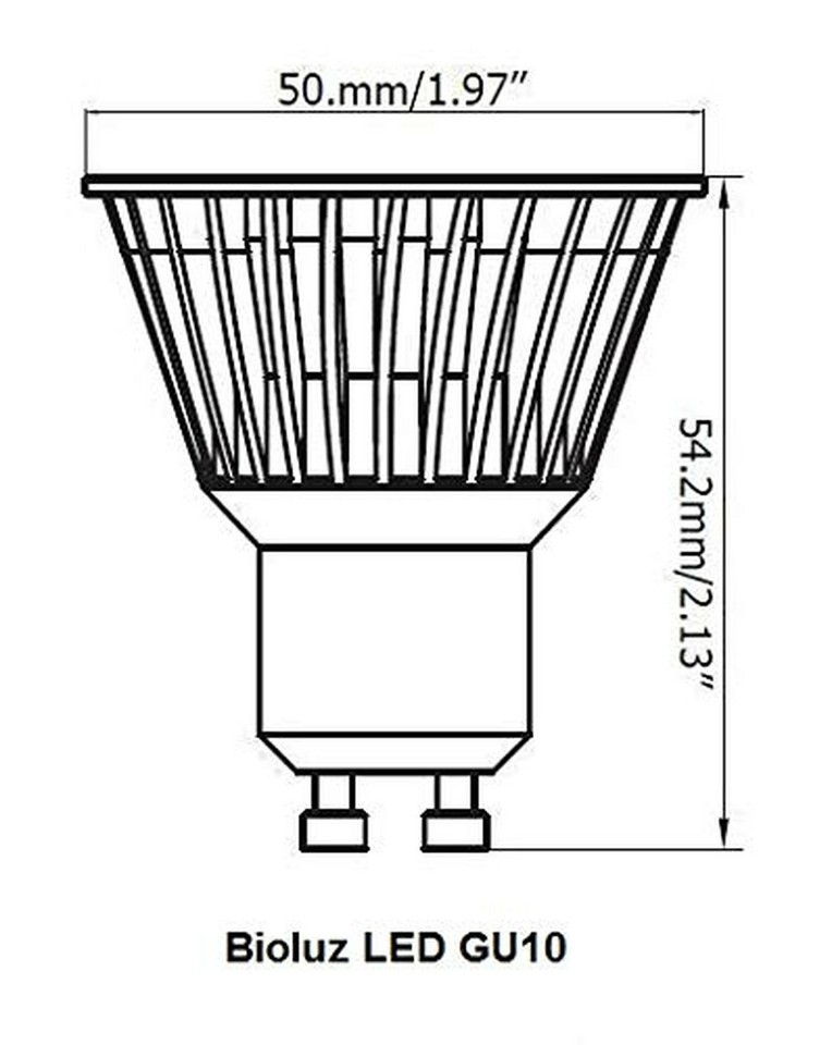 Bioluz LED GU10 50W Equiv Dimmable 6.5w 3000K 120v UL Listed (3000K ...