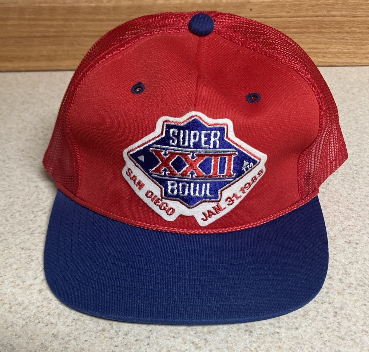 NFL Super Bowl XXII 1988年　ビンテージキャップ　アメリカ Super Bowl XXII 1988 Vintage Red Blue San Diego Snapback Trucker