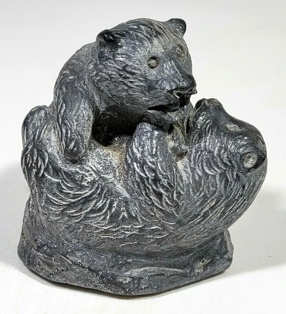 Wolf Original Made in Canada Carved Soapstone Bear Cubs Sculpture