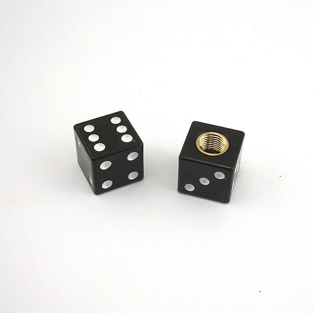 4x Black Tire Dice Valve Stem Caps Tyre Covers Die for Car Truck Motorcycle Bike
