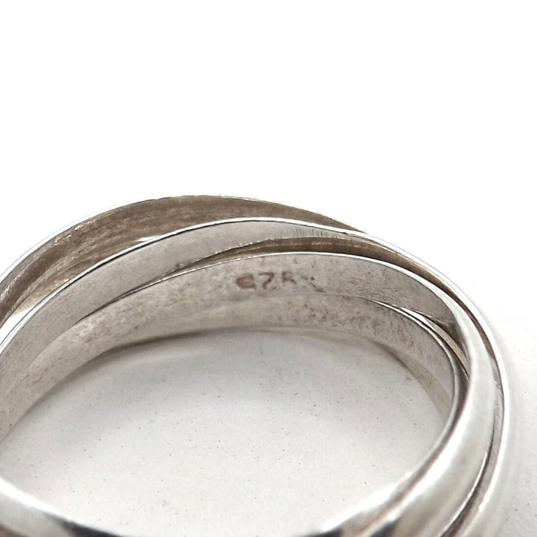 Sterling Silver 5 Rolling Interlocking Wedding Ba… - image 5