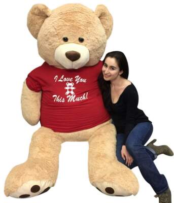 Big Plush Giant 6-Foot Teddy Bear with ''I Love You THIS Much'' T-Shirt