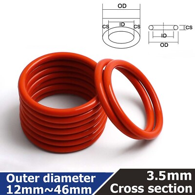 O ring-12~46mm OD X 3.5mm CS Silicone Seal O Rings O-Rings Food Grade 200 