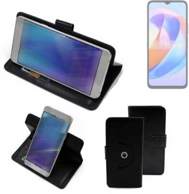 360° Schutzhülle für Honor Play 40S 5G Wallet Case Universal schwarz Kunstled