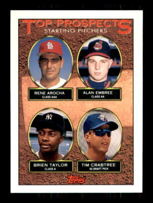 1993 Baseball Topps Arocha/Embree/Taylor /Crabtree Top Prospects #742