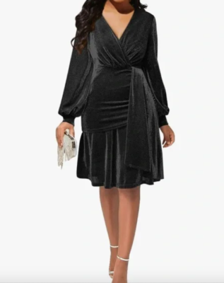 v neck knee length evening dresses Eva Fashion 3508 Knee Length A Line Cocktail Dress